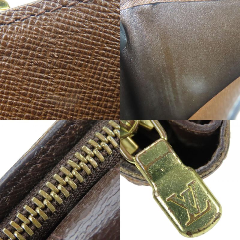 Louis Vuitton Bifold Wallet Compact Zip N61668 Damier Ebène Brown Gold Hardware