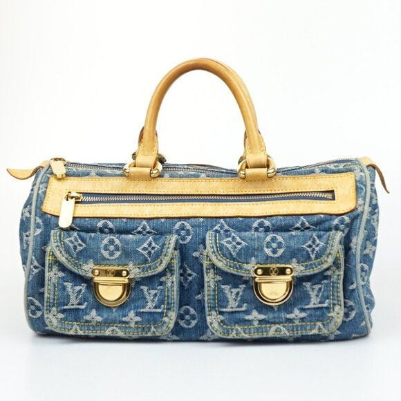 LOUIS VUITTON Monogram Denim Neo Speedy 30 Blue