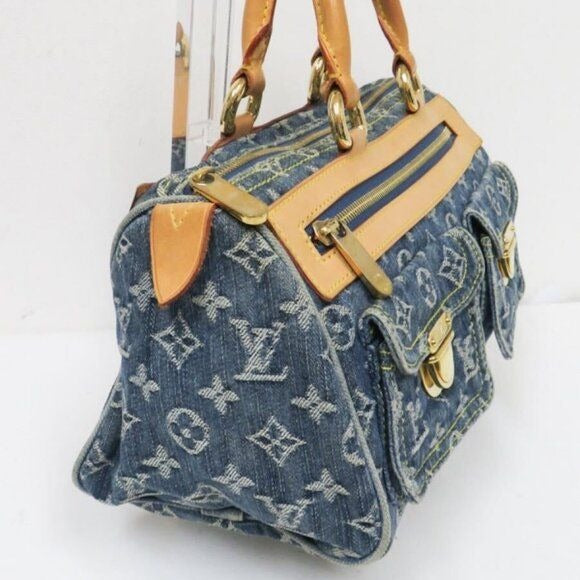 LOUIS VUITTON Monogram Denim Neo Speedy 30 Blue