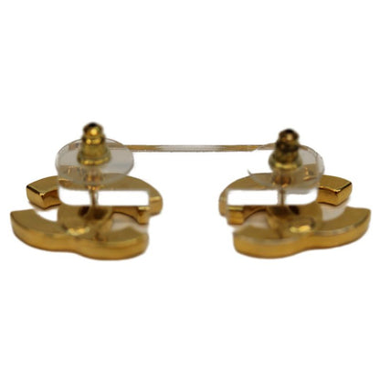 Chanel L23C Black GP Coco Mark Pierced Earrings