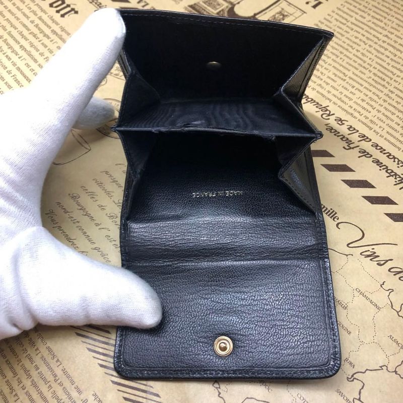 Chanel Trifold Wallet CC Logo Caviar Leather Black
