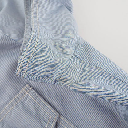 Chanel P24930v15491 Silk Blue Women's Short Sleeve Shirt