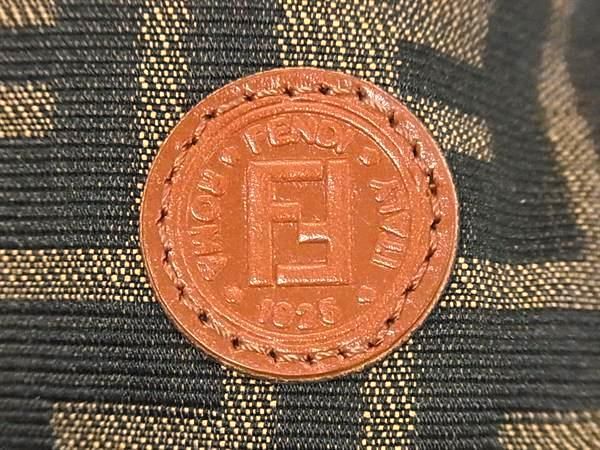 Fendi Zucca Pattern Nylon Canvas Cushion Interior Brown Av9113