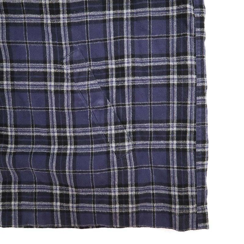 Balenciaga 24aw Front Logo Flannel Check Zip Up Hoodie 824581 Trm21 Navy 1