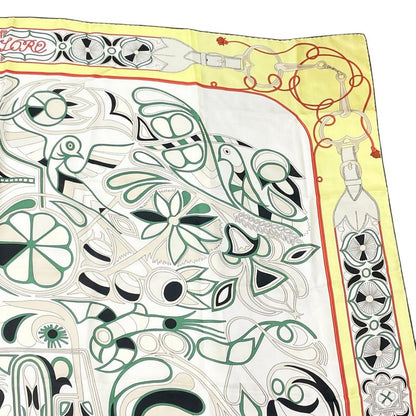 Hermes Carre 140 Large Scarf Silk Folklore Yellow