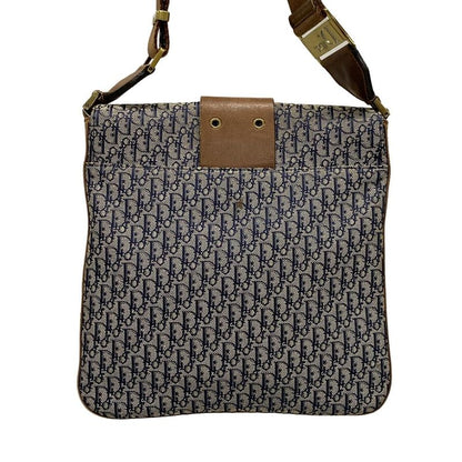 Dior/christian Dior Shoulder Bag Street Chic/trotter Navy And Ivory And Brown