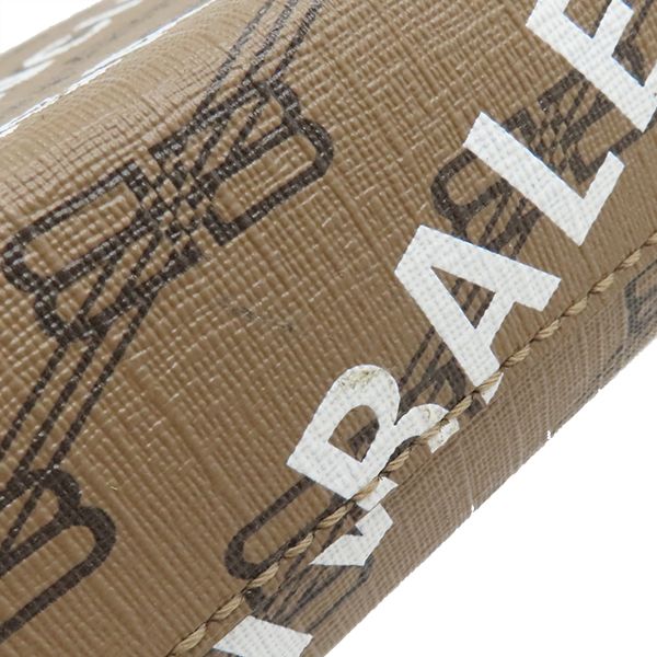 Balenciaga 2way Bag Large Shopping Bag Coated Canvas Leather Brown Gold