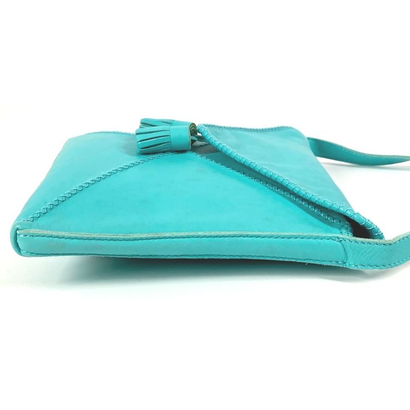 Hermes Shoulder Bag Sac Pompon Leather Turquoise Blue