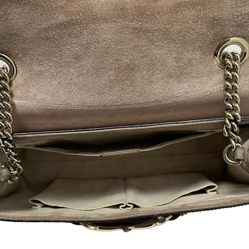 Gucci Shoulder Bag Emilymicro Guccissima Horsebit 295402 Beige Leather