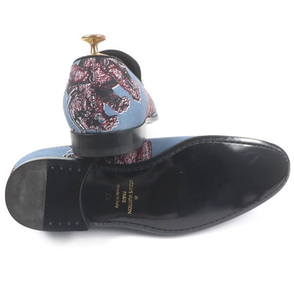 Louis Vuitton Chapman Bros Elephant Leather Used Tassel Loafers Blue 7 Made In