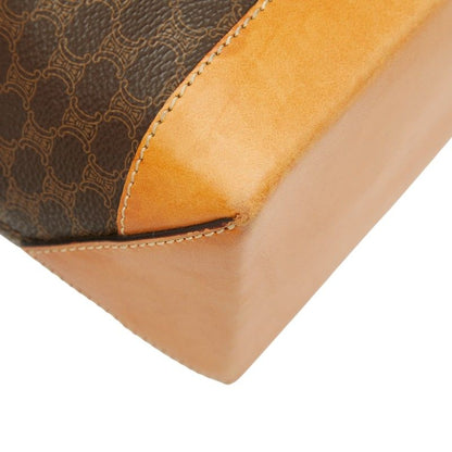 Celine Macadam Tote Shoulder Bag Brown PVC Leather Women's Celine