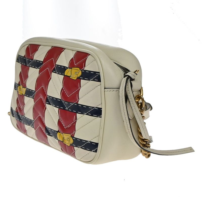 Gucci Shoulder Bag GG Marmont Belt Print Quilted 636ka827
