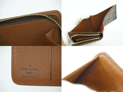 Authentic Louis Vuitton LV Compact Zip Monogram Fold Wallet Brown M61667