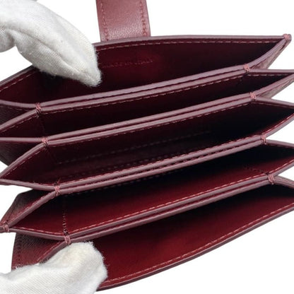 Celine Card Case Accordion Card Holder 10b693bfp Calfskin Logo Light Burgundy