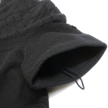 Chanel Knit Dress P46849 Cashmere Blend #38 Mini Length Black Chanel