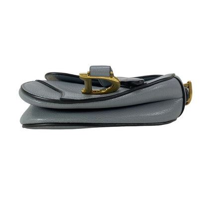 Dior/christian Dior Handbag Saddle Micro Bag Cloud Blue Mini Bag Leather