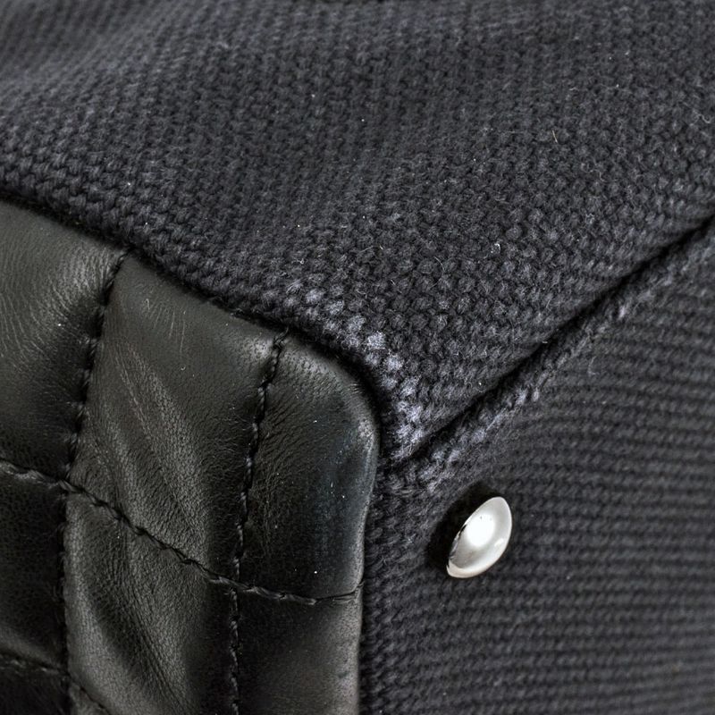 Chanel Coco Mark Chain Shoulder Bag Handbag Lambskin Canvas Black Decacoco Women