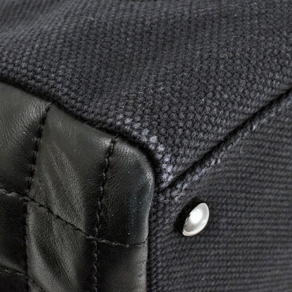 Chanel Coco Mark Chain Shoulder Bag Handbag Lambskin Canvas Black Decacoco Women