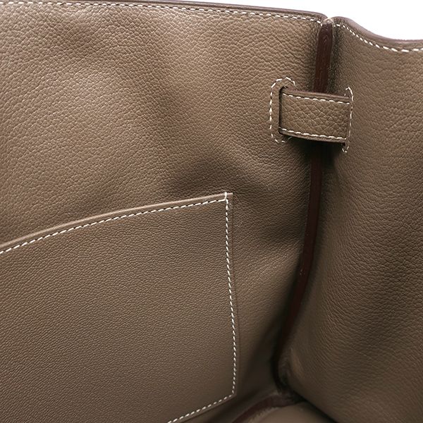 Hermes Handbag Birkin 30 Togo Etoupe Silver Hardware Glazed with Recolor