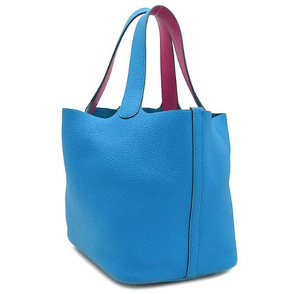 Hermes Handbag Picotin Lock MM Eclat Taurillon Clemence Swift Blue Frida and