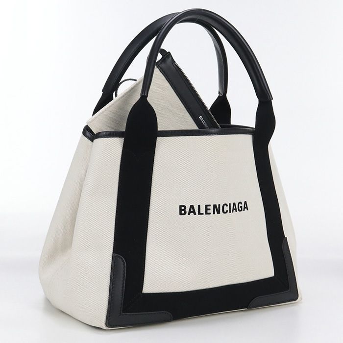 Balenciaga Navy Cabas Small 339933 Tote Bag Canvas Scuff Deuce