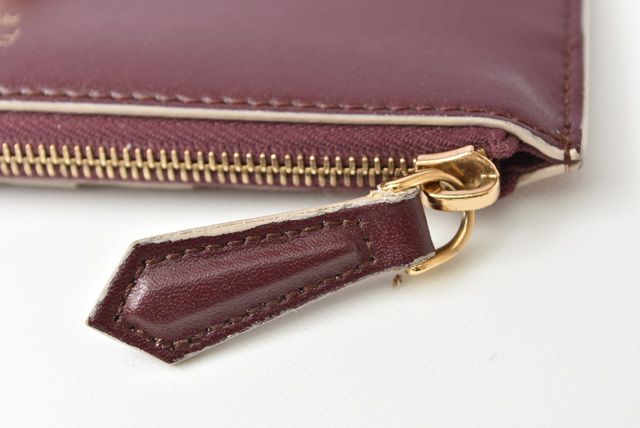 Fendi Mini Wallet Coin Case Card Case Pass Case Burgundy