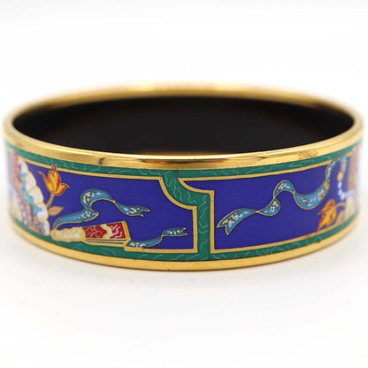 Hermes Bangle Emile GM Gold Color Blue Ladies Accessories With Box H4165