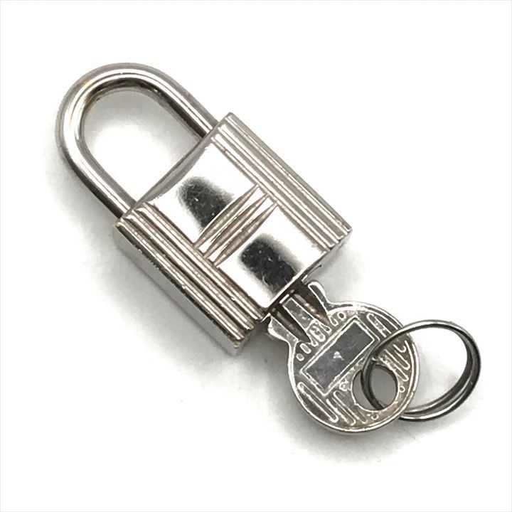 Hermes Cadena Key Padlock Silver Bag Charm