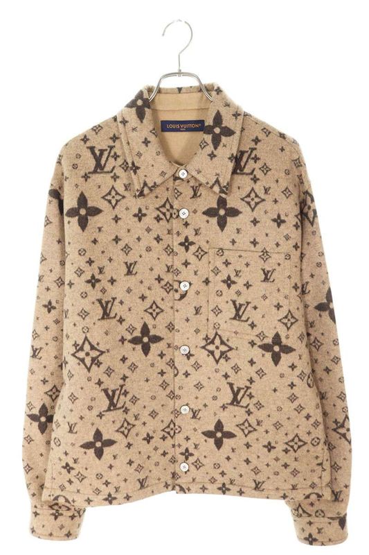Louis Vuitton 25SS Rm251mj FRW Hsb39w Monogram Wool Silk And Cashmere Overshirt