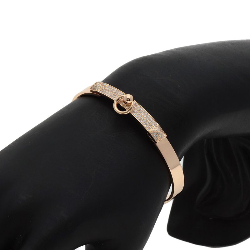 Hermes Collier De Cyan Diamond ST Bracelet 18K Pink Gold Ladies
