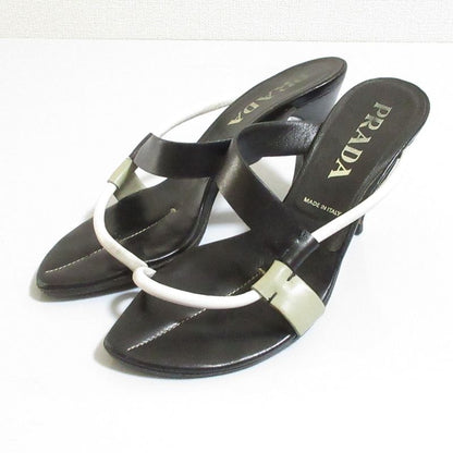 Good Prada Color Scheme Leather Strap Sandals Mules Size 36 Approx 23cm