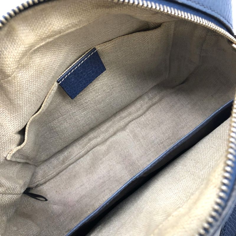 Gucci 449413 Shoulder Bag GG Canvas/leather Blue/brown Women