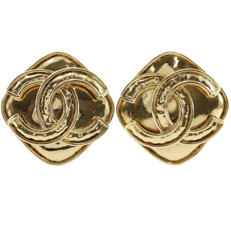 Chanel Coco Mark Vintage Gold Plated 94P Ladies 24g Earring
