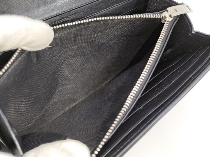 Yves Saint Laurent Bifold Long Wallet Leather Black 414567