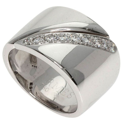 Hermes Diamond #48 Ring 18K White Gold Ladies
