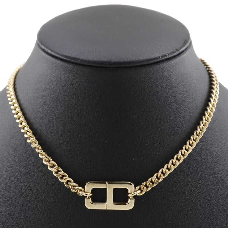 [dior] Christian Dior Bracelet Set CD Logo Gold Plated Ladies 21.1g Necklace