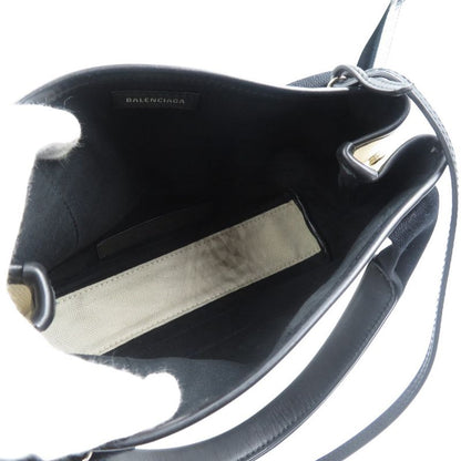 Balenciaga Navy Cabas Su 390346 Canvas Calf Light Beige Black 2WAY Handbag