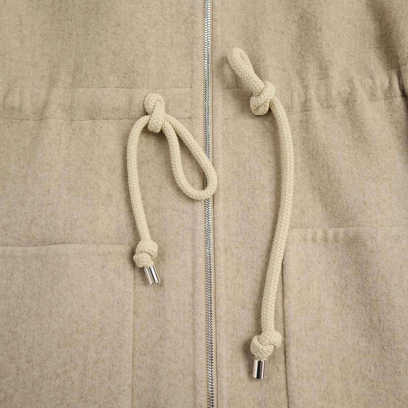 Celine by Phoebe Philo Wool Cashmere Hooded Coat 2 8p17 5955 Beige 34