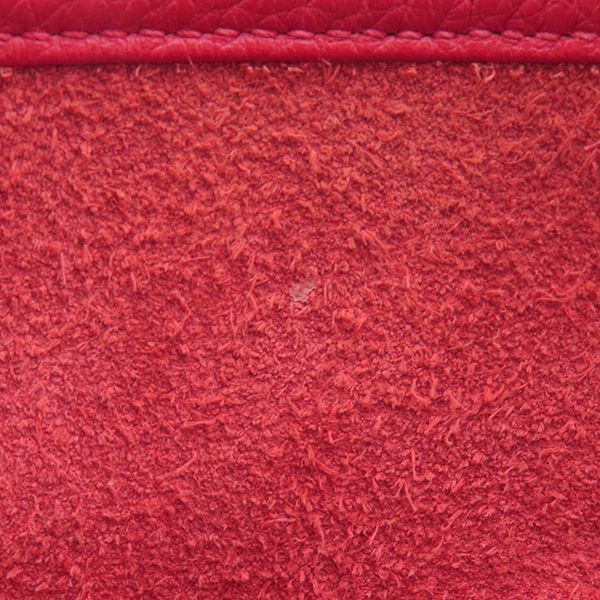Hermes Shoulder Bag Evelyn 3 PM Taurillon Clemence Rouge Cazac Silver Hardware