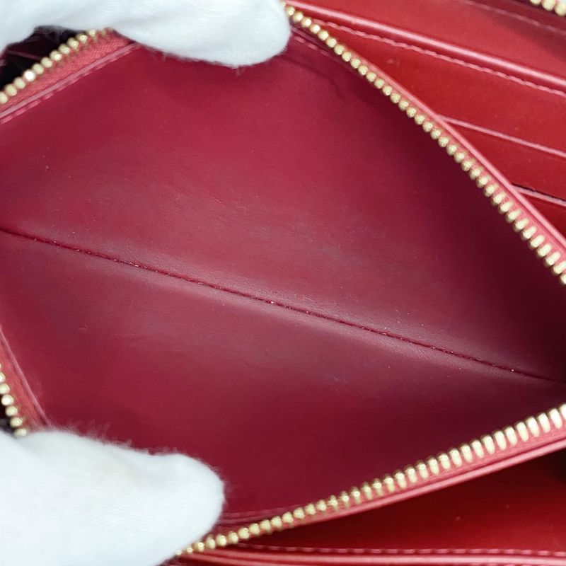 Louis Vuitton Vernis Zippy Wallet M91732 Rouge Grenadine Ladies