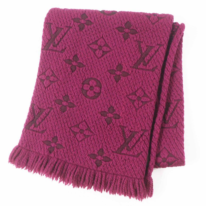 Louis Vuitton M75503 Echarpe Logomania Wool Silk Fringed Knitted