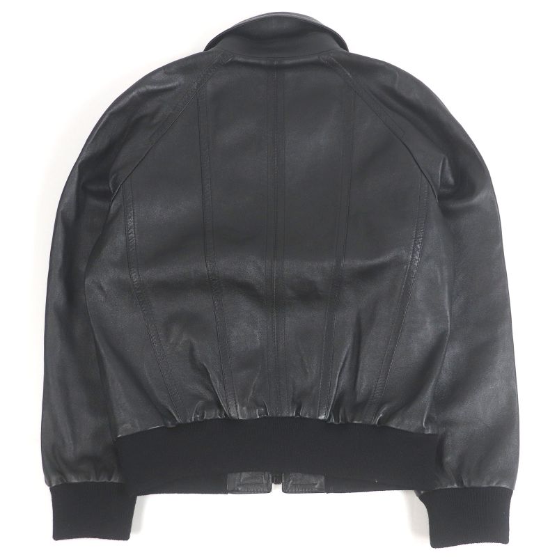 Celine 2ef32280d Cut-out Soft Lambskin Leather Jacket Blouson Black 48 Made In