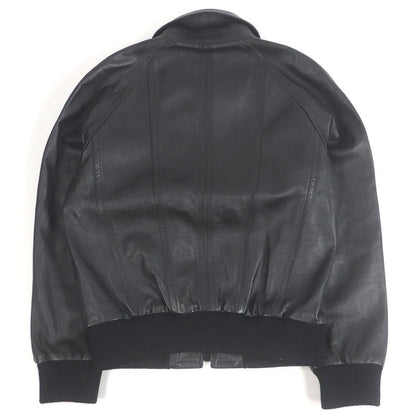 Celine 2ef32280d Cut-out Soft Lambskin Leather Jacket Blouson Black 48 Made In