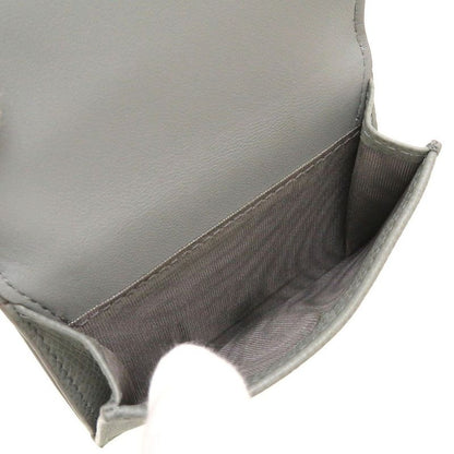 Christian Dior Compact Wallet Leather Gray Trifold Wallet Purse Wallet 0037