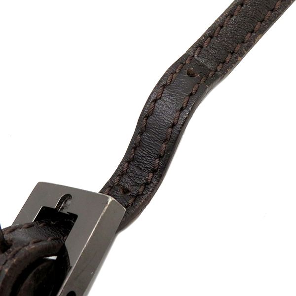 Fendi Shoulder Bag Zucchino Canvas Leather Brown Silver Hardware Brown 8bt075