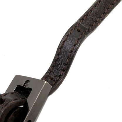 Fendi Shoulder Bag Zucchino Canvas Leather Brown Silver Hardware Brown 8bt075