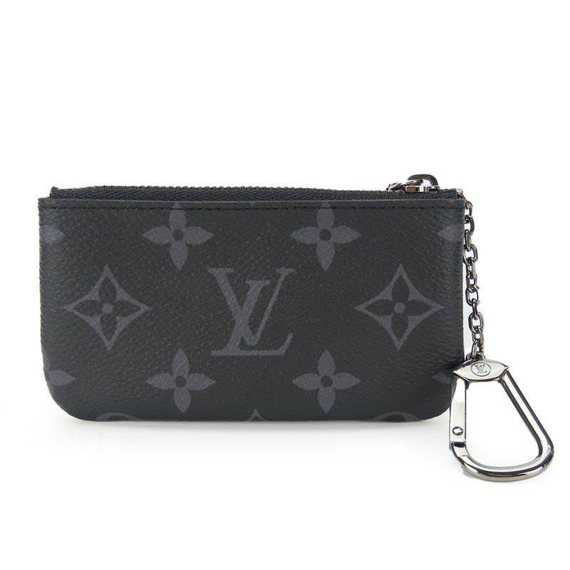 Louis Vuitton Coin Case Pochette Cles M80905 Monogram Eclipse Gray Black Silver