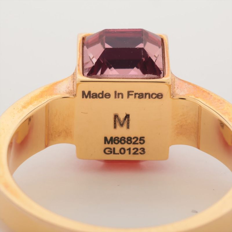 Louis Vuitton Burg Gamble Ring M (actual Size 12) M66825 GP And Rhinestone Gold