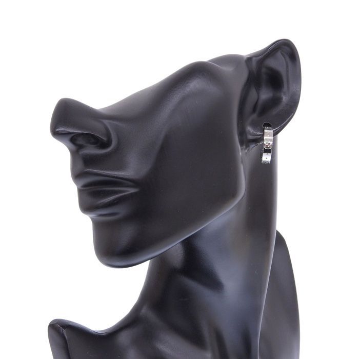 Gucci Icon GG Logo Hoop Earrings 18K White Gold 750 White Gold Earring Accessori