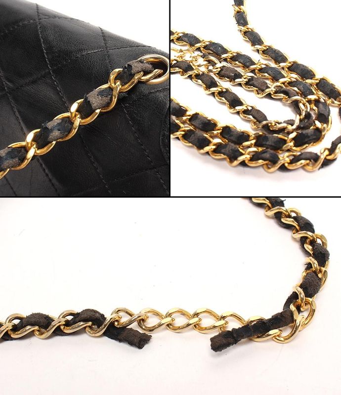 Translated Chanel Chain Shoulder Bag Single Chain Lambskin Gold Hardware